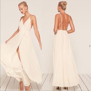 REFORMATION Pleated Maxi Wedding Dress (Ivory)